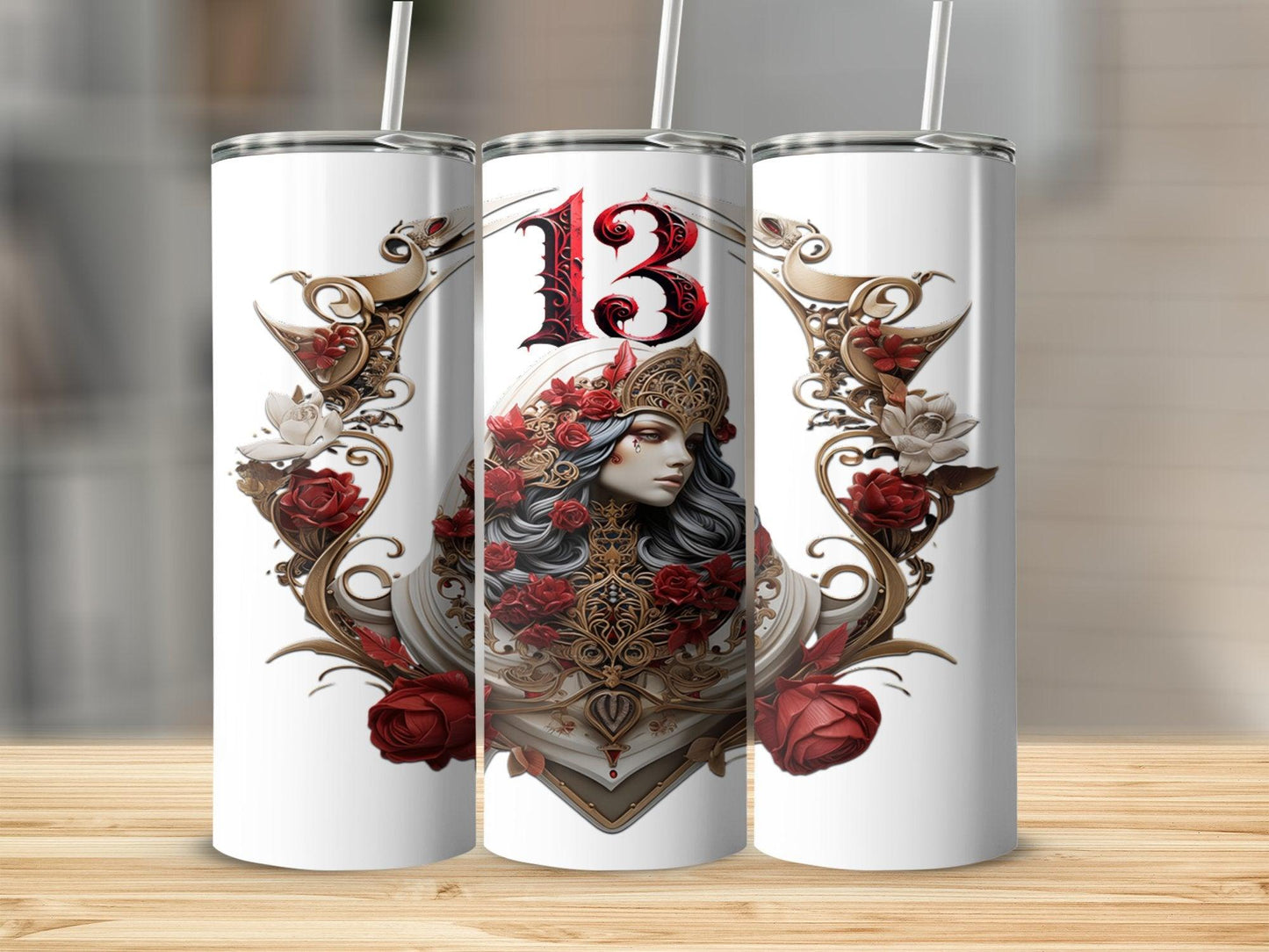 Deadpan Couture 20 oz. Stainless Steel Skinny Tumbler – Mary 13 Edition - Deadpan Couture