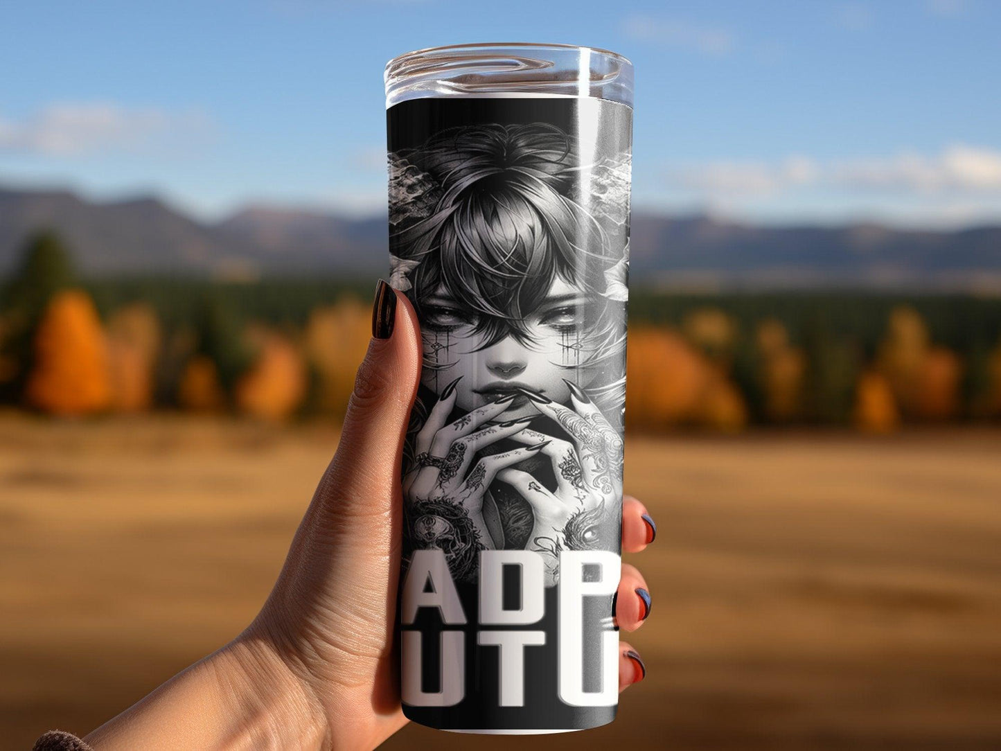 Deadpan Couture 20 oz. Stainless Steel Skinny Tumbler – Enthroned Edition - Deadpan Couture
