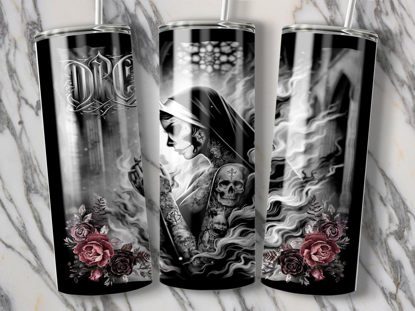 Deadpan Couture 20 oz. Stainless Steel Skinny Tumbler – Nunoir Edition - Deadpan Couture