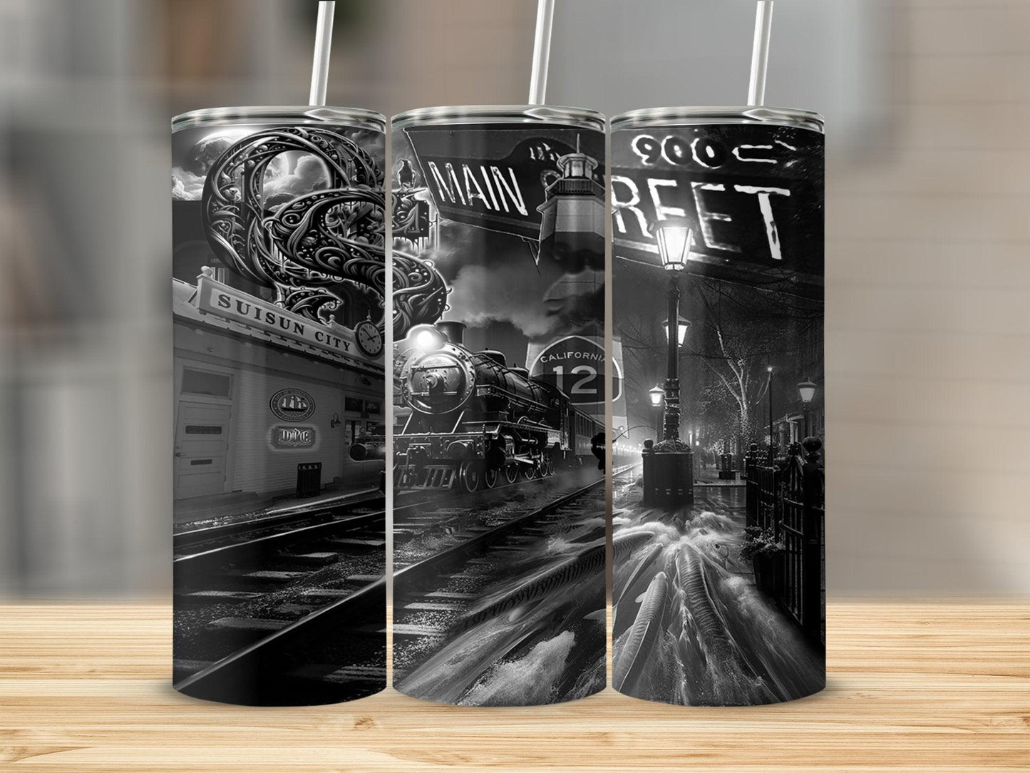 Deadpan Couture 20 oz. Stainless Steel Skinny Tumbler – Suisun City 707 - Deadpan Couture