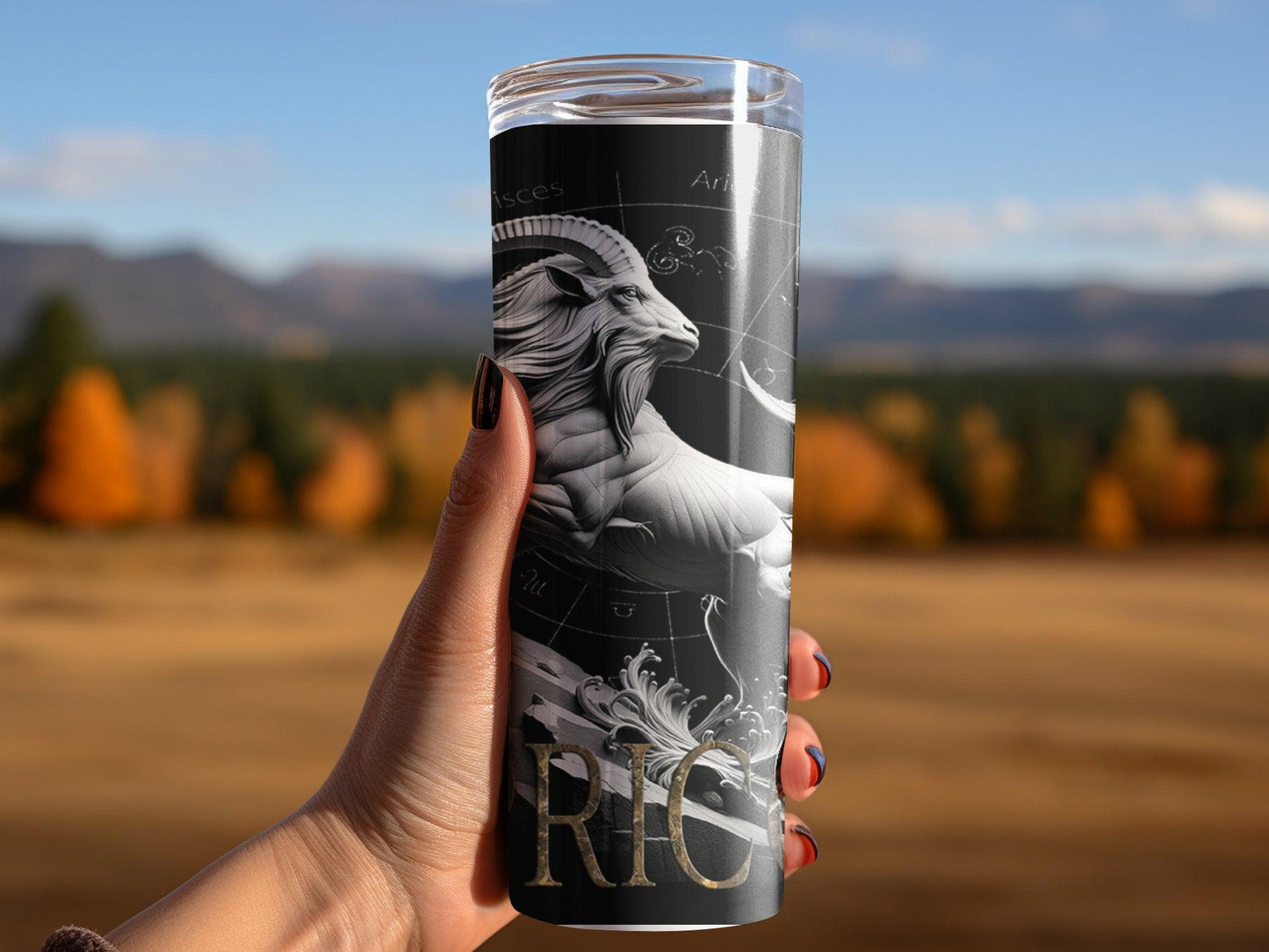 Deadpan Couture 20 oz. Stainless Steel Skinny Tumbler – Capricorn Edition - Deadpan Couture