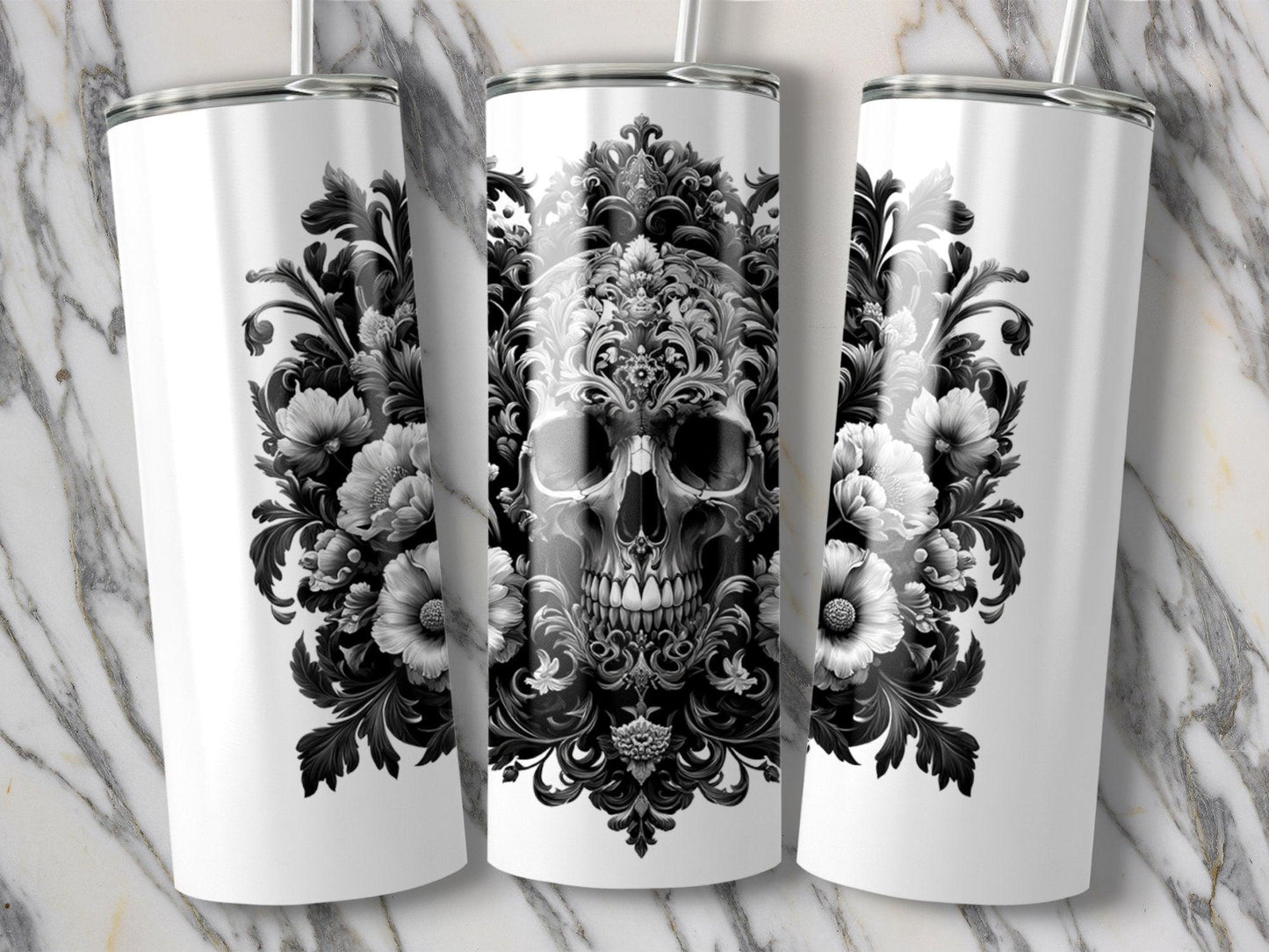 Deadpan Couture 20 oz. Stainless Steel Skinny Tumbler – Beautiful Darkness Edition - Deadpan Couture