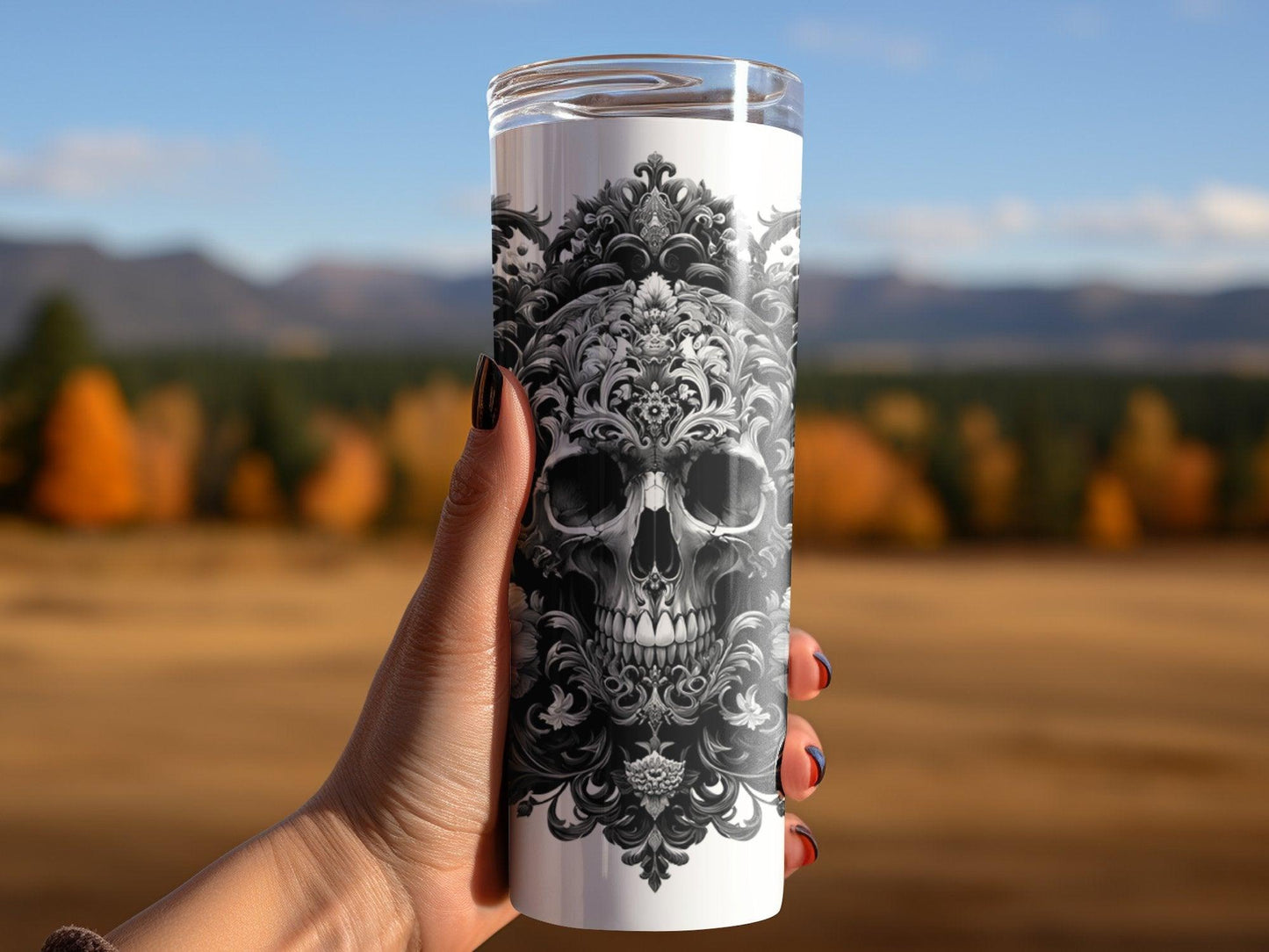 Deadpan Couture 20 oz. Stainless Steel Skinny Tumbler – Beautiful Darkness Edition - Deadpan Couture