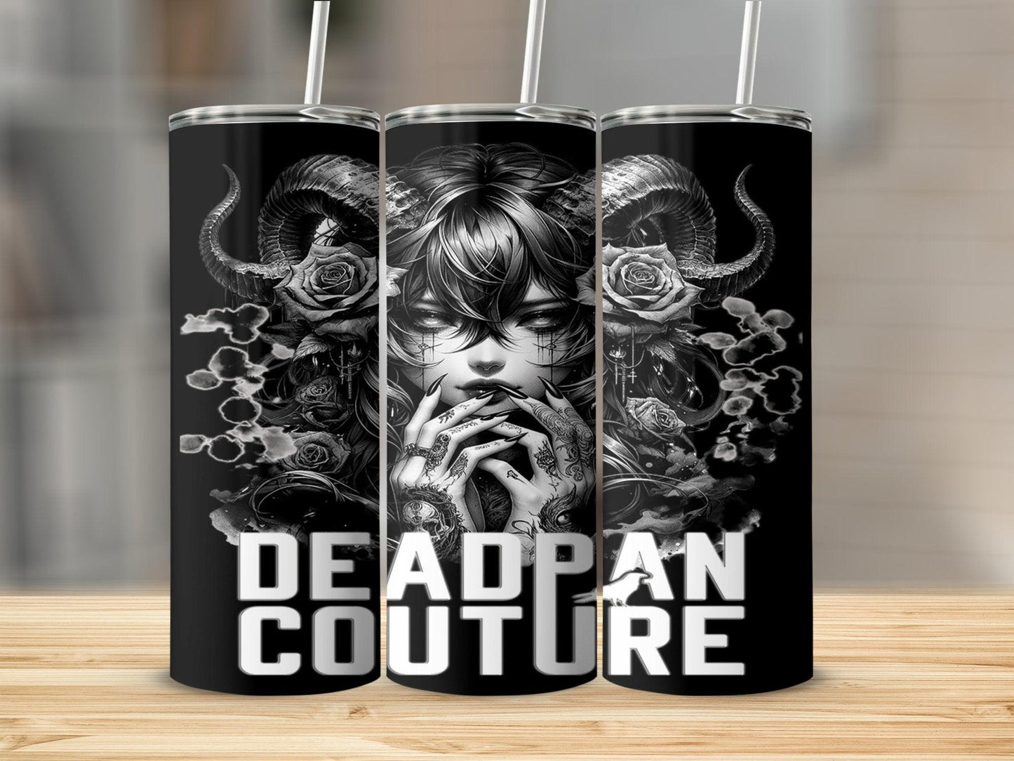 Deadpan Couture 20 oz. Stainless Steel Skinny Tumbler – Enthroned Edition - Deadpan Couture