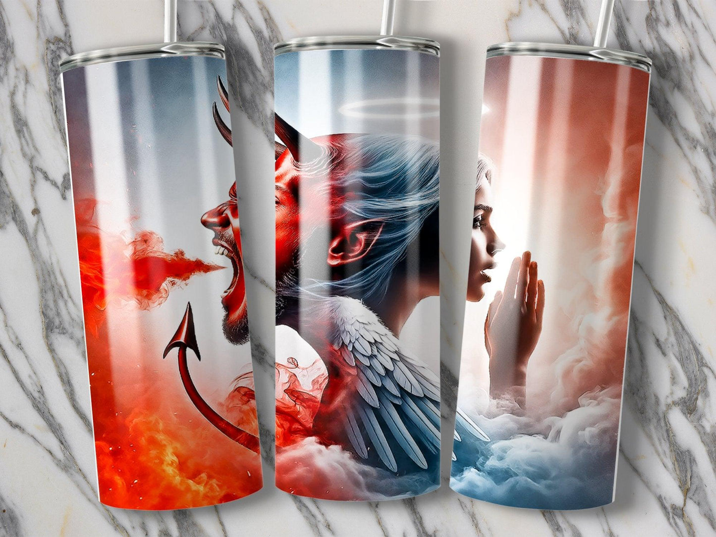 Deadpan Couture 20 oz. Stainless Steel Skinny Tumbler – Juxtapose Edition - Deadpan Couture