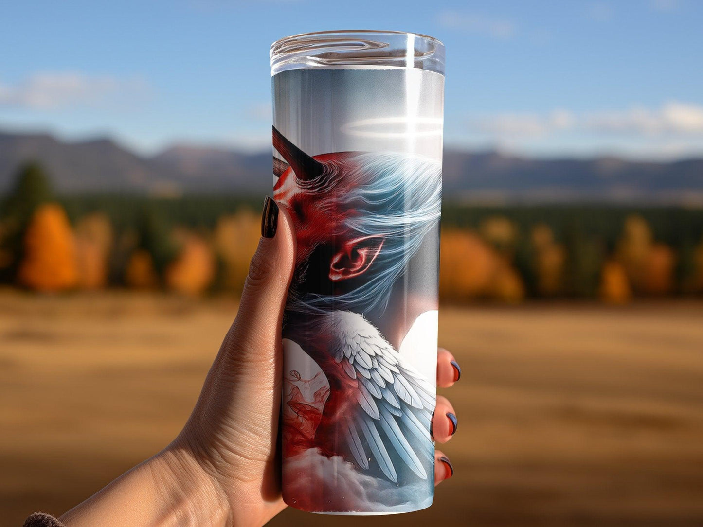 Deadpan Couture 20 oz. Stainless Steel Skinny Tumbler – Juxtapose Edition - Deadpan Couture