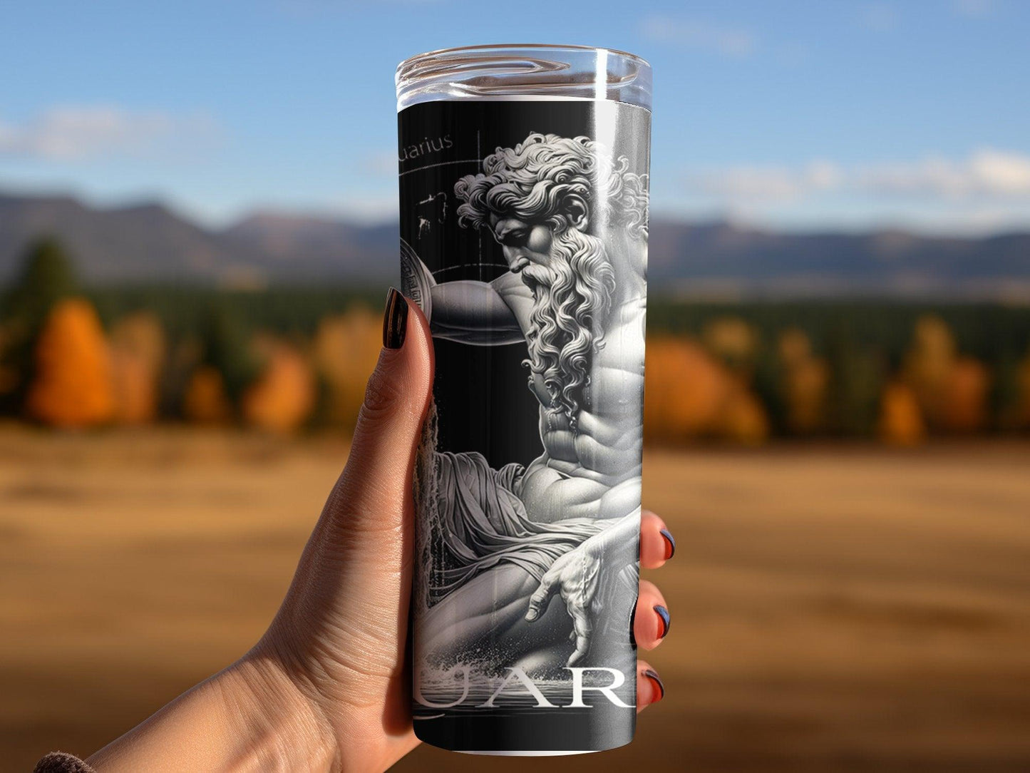 Deadpan Couture 20 oz. Stainless Steel Skinny Tumbler – Aquarius Edition - Deadpan Couture