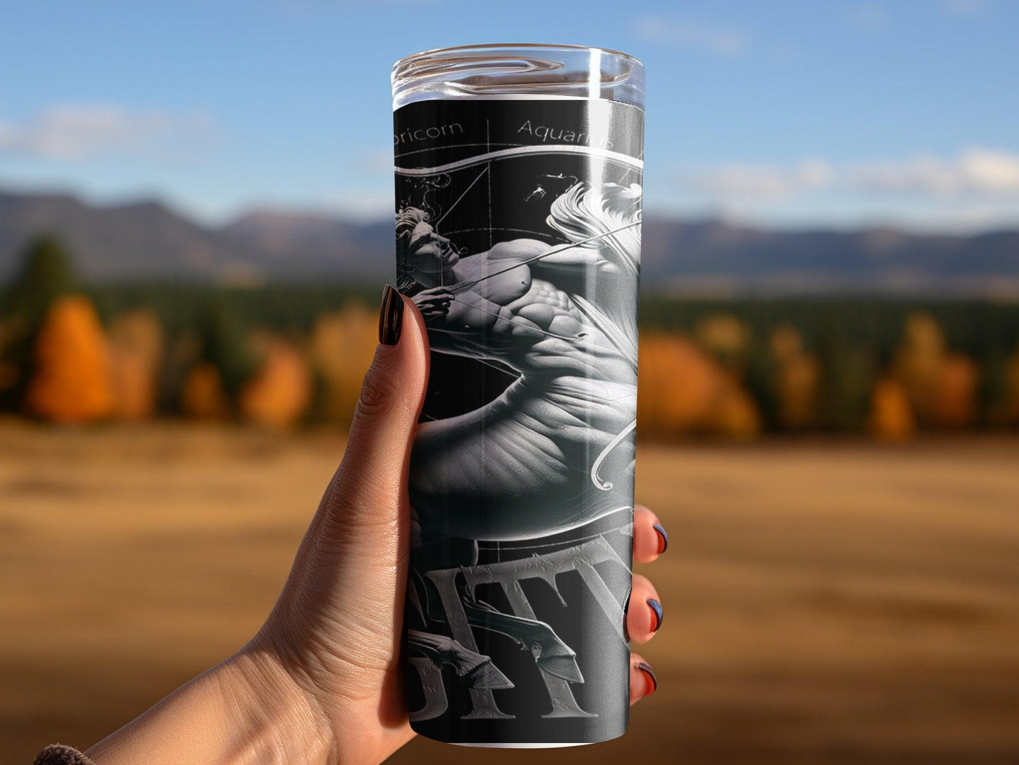 Deadpan Couture 20 oz. Stainless Steel Skinny Tumbler – Sagittarius Edition - Deadpan Couture 