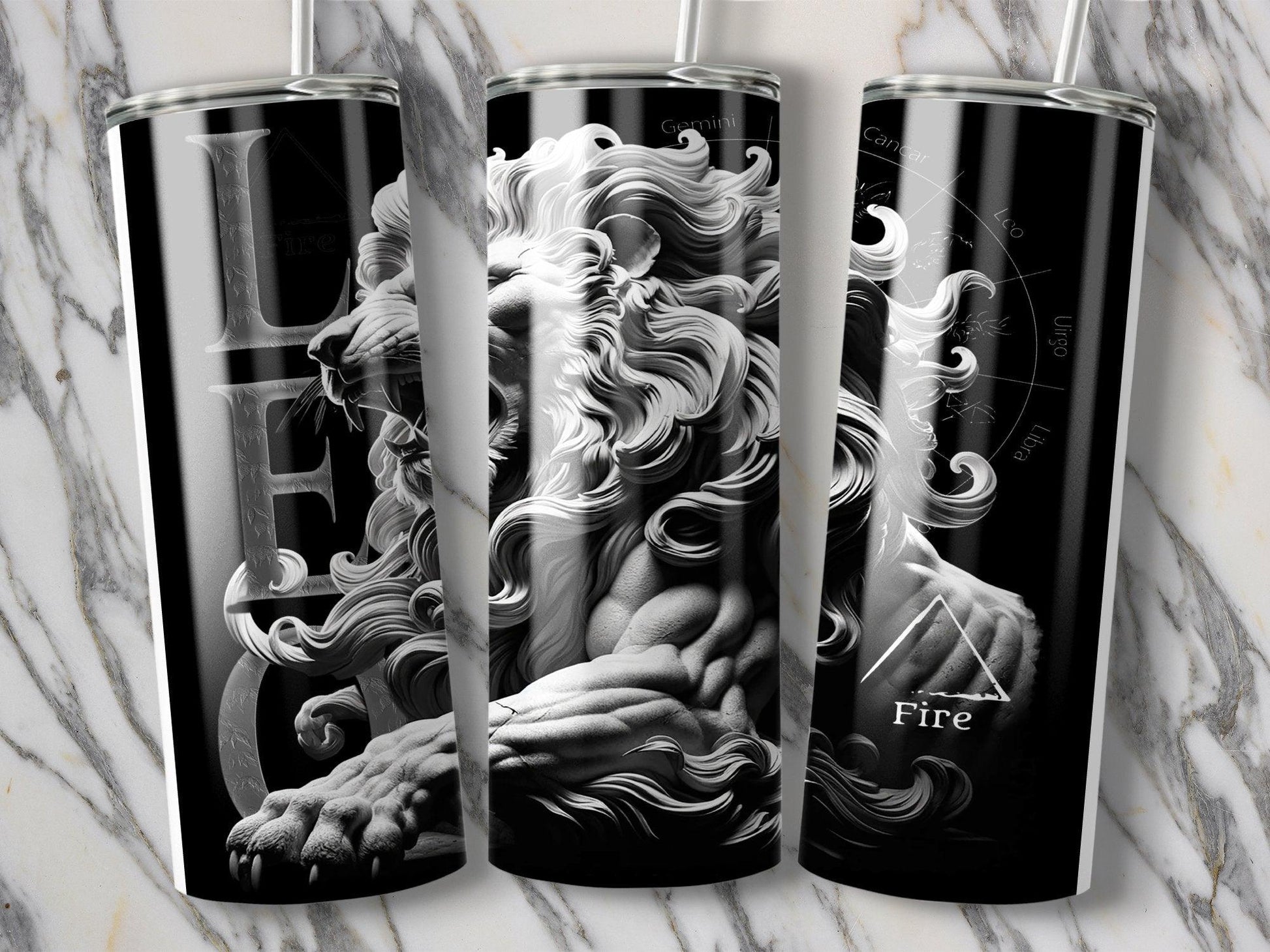 Deadpan Couture 20 oz. Stainless Steel Skinny Tumbler – Leo Edition - Deadpan Couture 