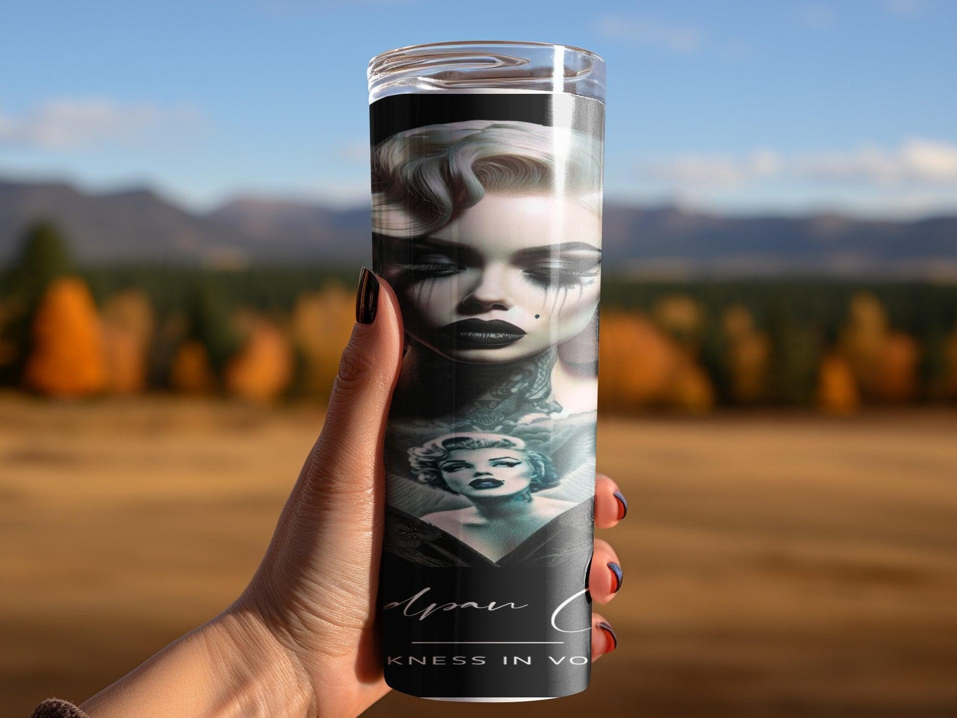 Deadpan Couture 20 oz. Stainless Steel Skinny Tumbler – Marilyn Morose Edition - Deadpan Couture 