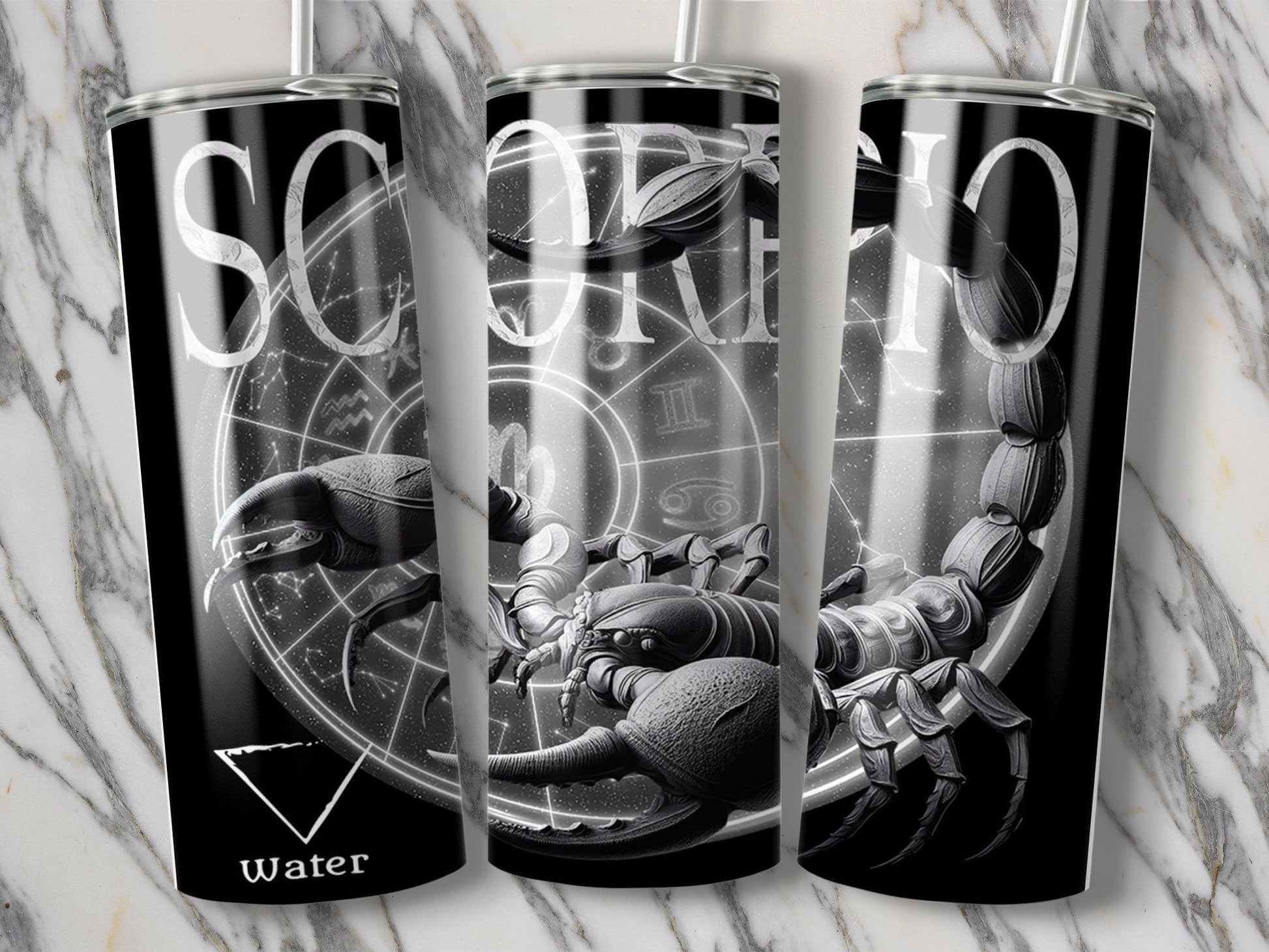 Deadpan Couture 20 oz. Stainless Steel Skinny Tumbler – Scorpio Edition - Deadpan Couture 