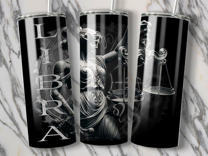 Deadpan Couture 20 oz. Stainless Steel Skinny Tumbler – Libra Edition - Deadpan Couture 