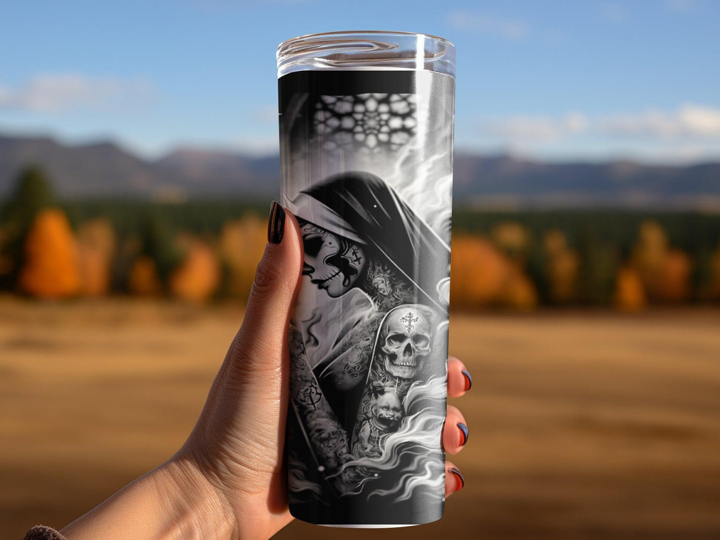 Deadpan Couture 20 oz. Stainless Steel Skinny Tumbler – Nunoir Edition - Deadpan Couture 