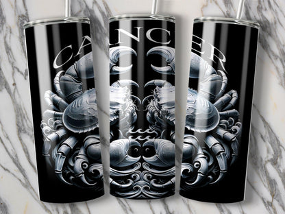 Deadpan Couture 20 oz. Stainless Steel Skinny Tumbler – Cancer Edition - Deadpan Couture 