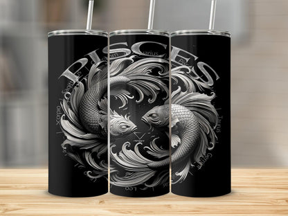 Deadpan Couture 20 oz. Stainless Steel Skinny Tumbler – Pisces Edition - Deadpan Couture 