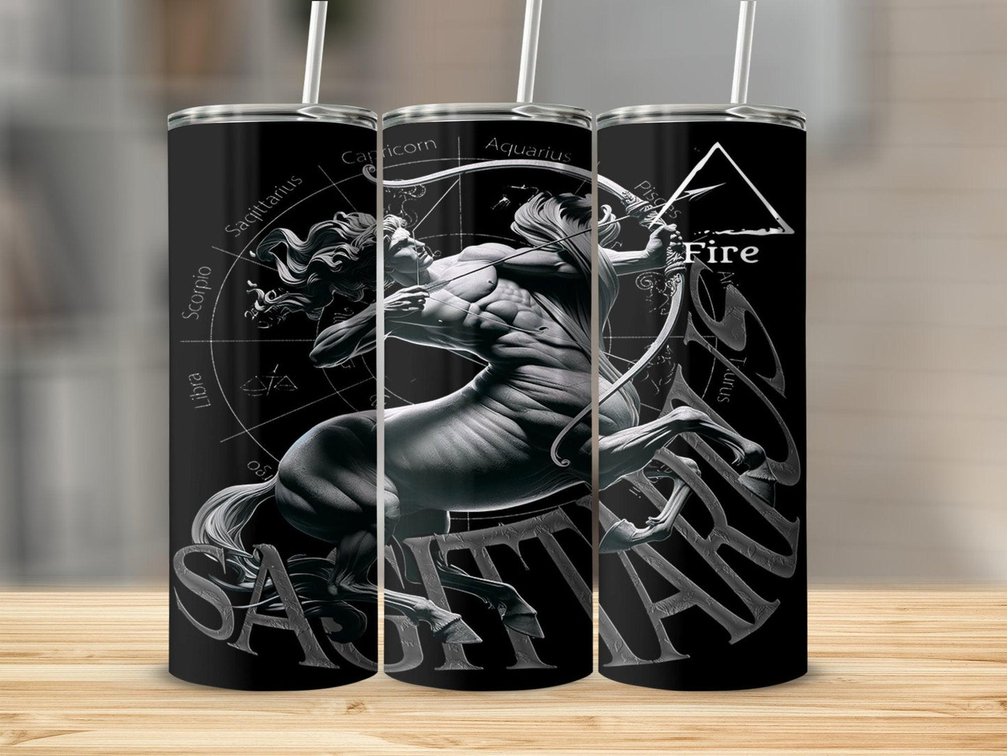 Deadpan Couture 20 oz. Stainless Steel Skinny Tumbler – Sagittarius Edition - Deadpan Couture 