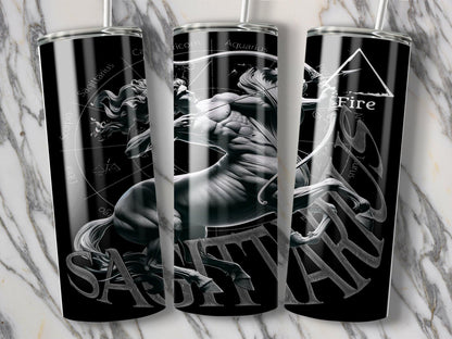 Deadpan Couture 20 oz. Stainless Steel Skinny Tumbler – Sagittarius Edition - Deadpan Couture 