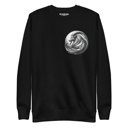 Black sweatshirt with a detailed Capricorn emblem on the front.