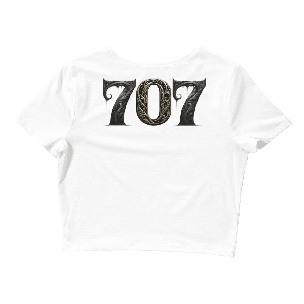 Deadpan Couture Women's Crop "Fairfield 707" Skull Tee