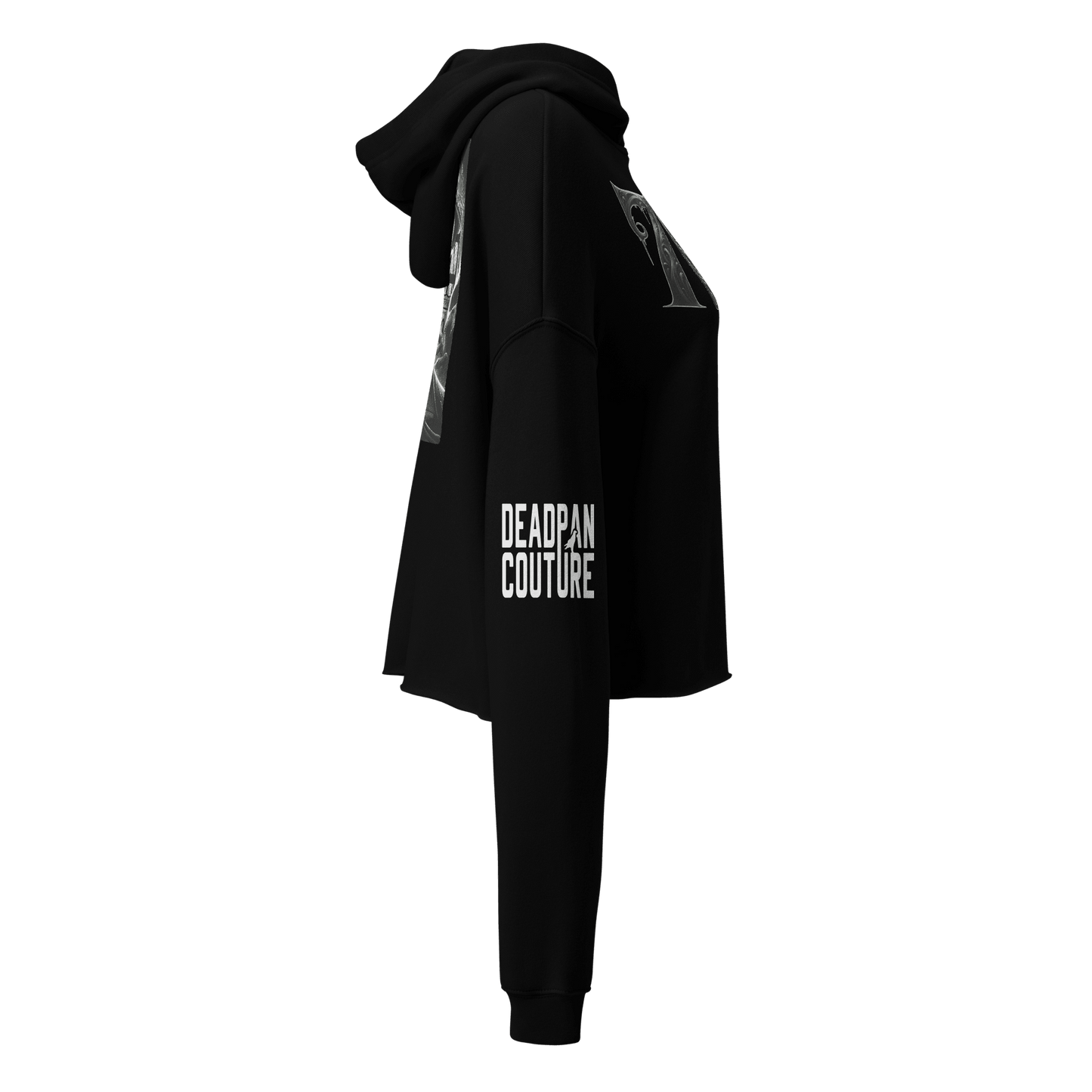 Deadpan Couture Women's Cropped "707 Fairfield" Skull Hoodie