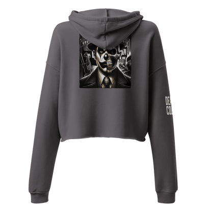 Deadpan Couture Women's Cropped "707 Fairfield" Skull Hoodie