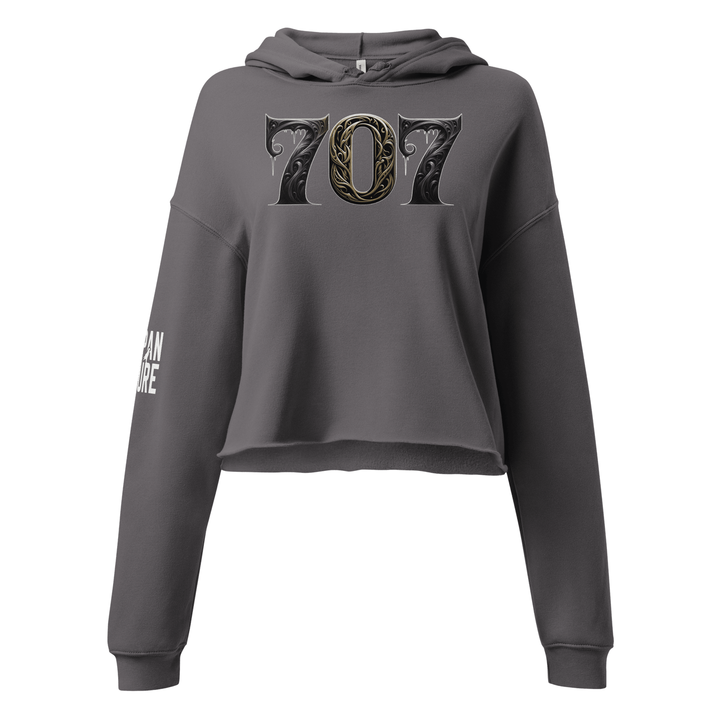 Deadpan Couture Women's Cropped "707 Fairfield" Skull Hoodie